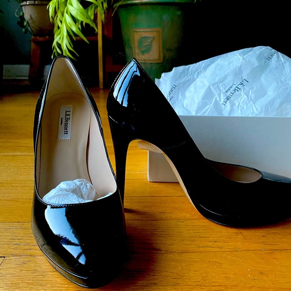 L.K. Bennett New Sledge (Black Patent Leather) - Picture 1 of 6